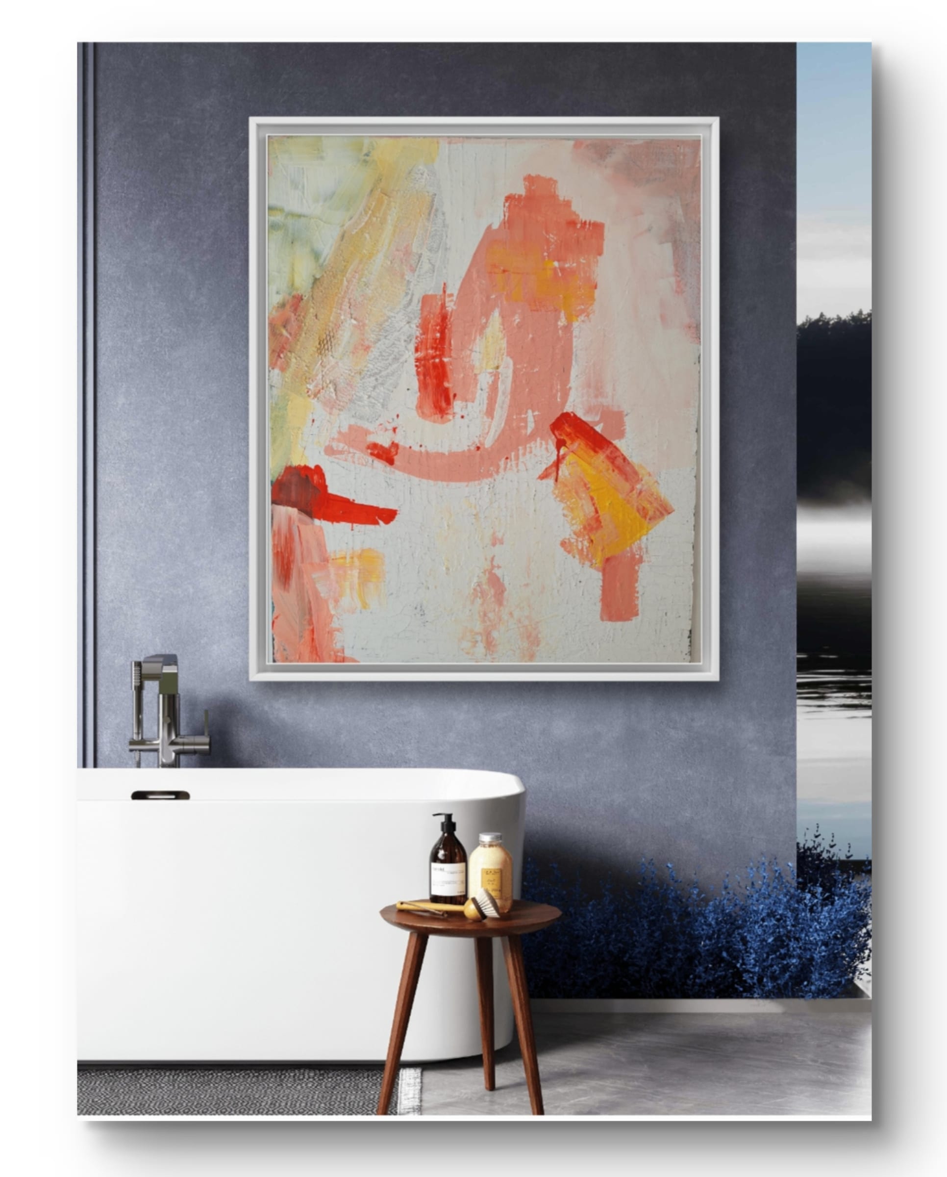"Blossom Talk" Mixed Media on Canvas, 80x 100cm ( 31,5 x 39,4 inch)