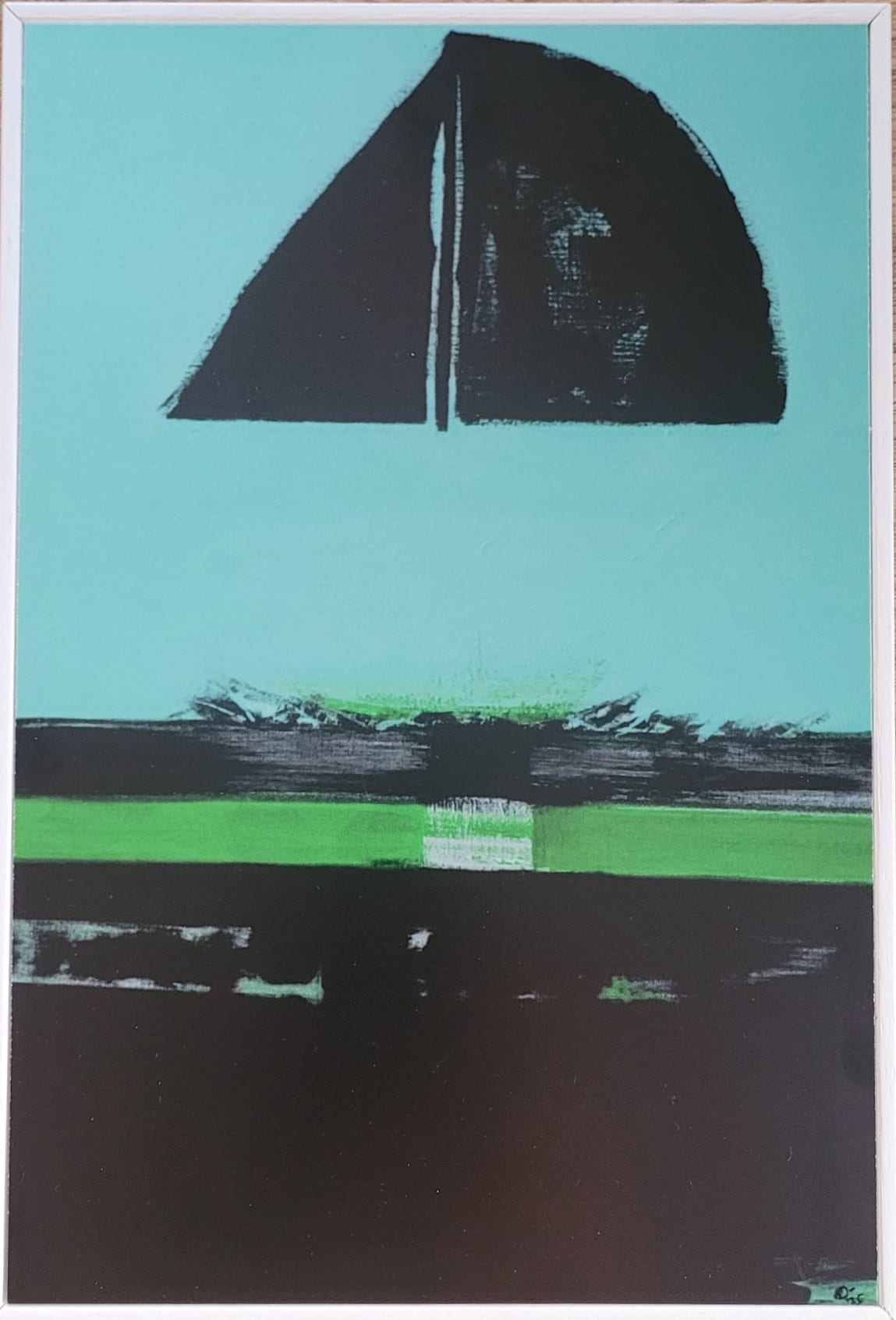 "Flotilla", Wood Edition , bla/green,  21 x 31 x 4 cm (8,3 x 12,2 x1,6 inch)