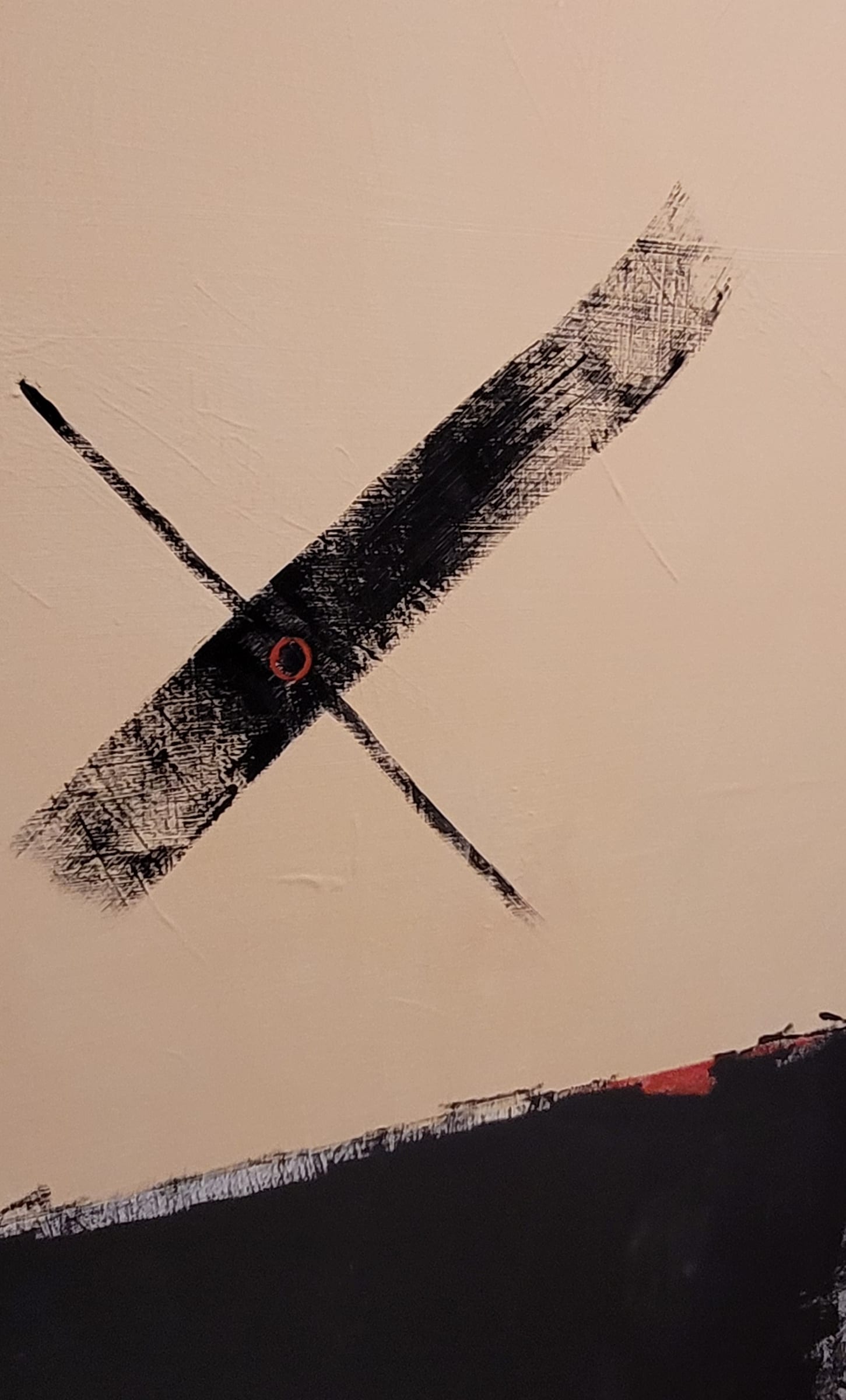 "Satelite" Acrylic Mix on Canvas, 80x 100cm (31,5 x 39,5)