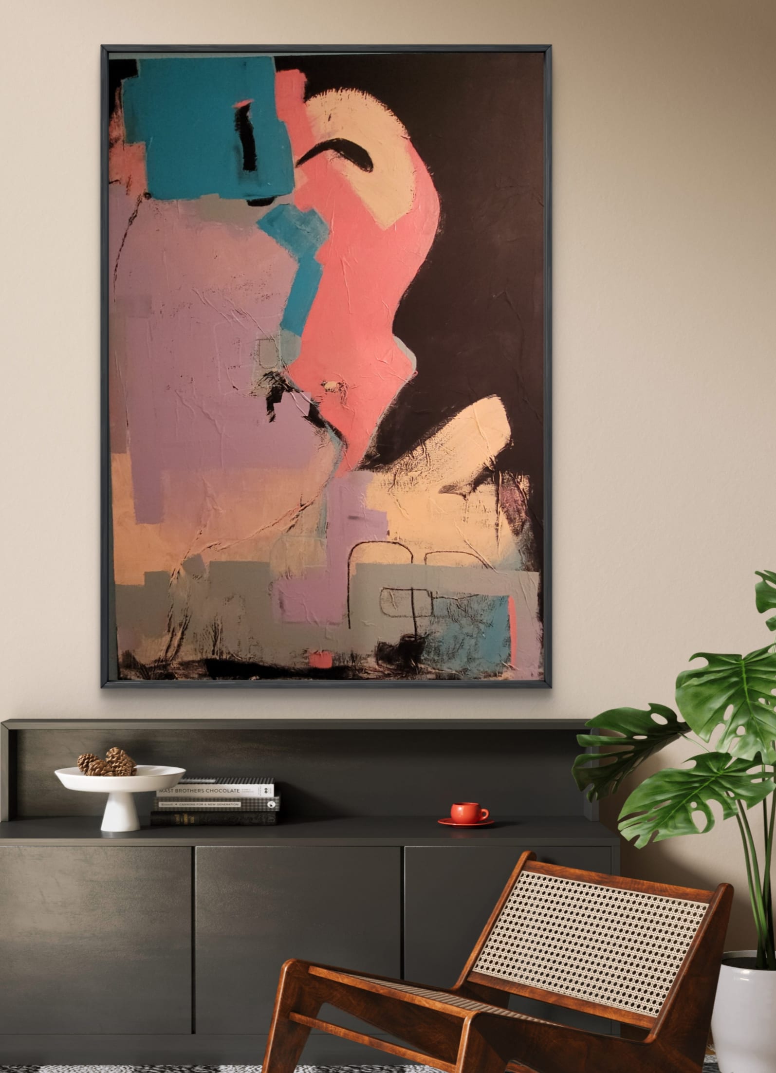 "Tropical Coast" Mixed Media on Canvas, 120 x 140cm (47,2 x 55 inch)